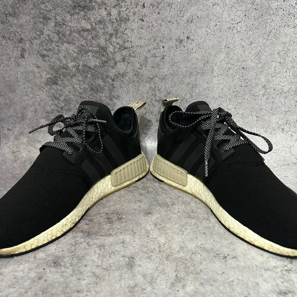 Adidas NMD R1 Sneakers Mens 10 Black Sand S76847 Boost Low Running Shoes